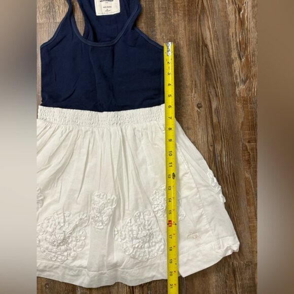 Abercrombie Kids Y2K Floral White Skirt Navy Blue Top Dress Size XL Preppy Cute - Picture 6 of 10